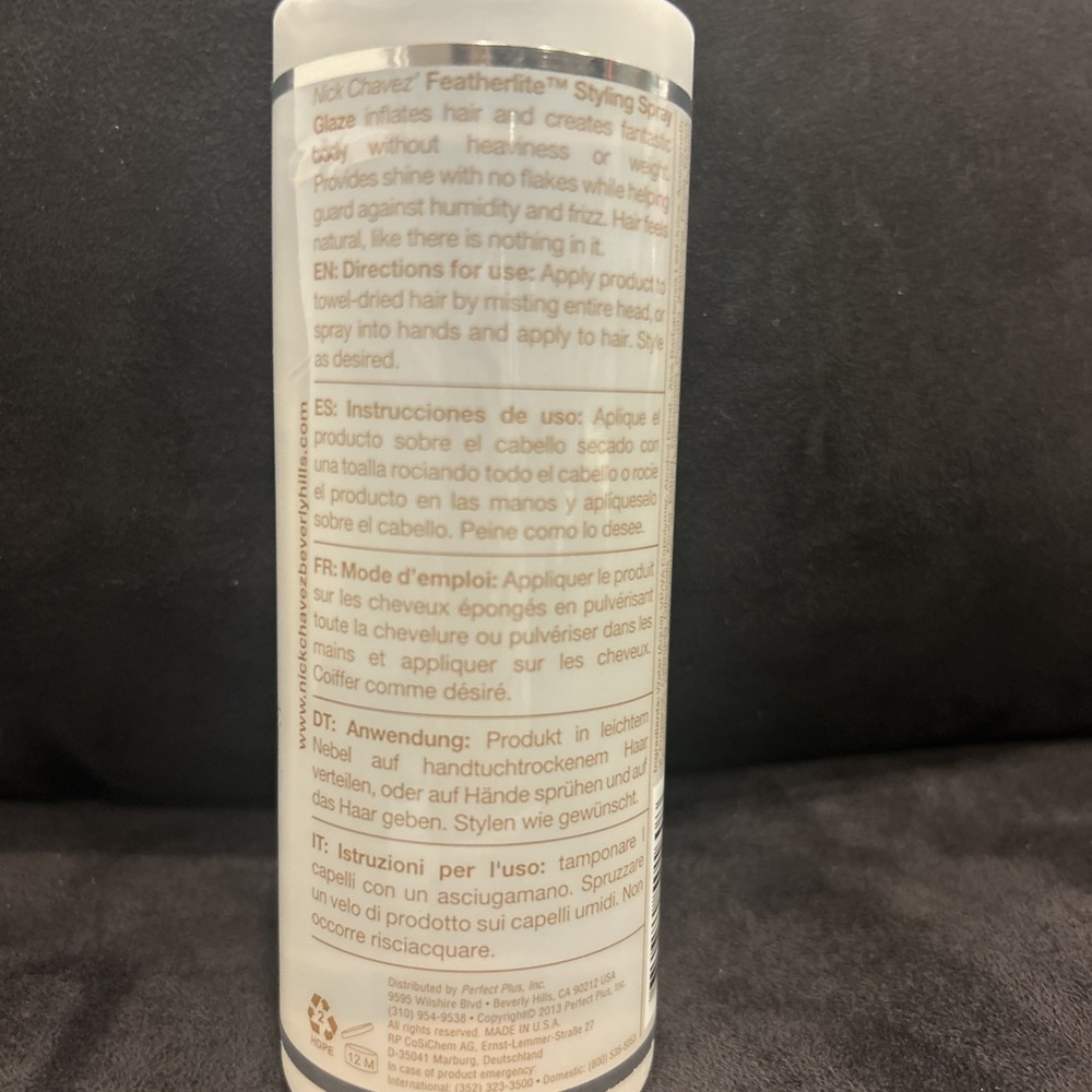 Nick Chavez FeatherLite Styling Spray Glaze 8 oz‎ Rare with Pump - Picture 2 of 6